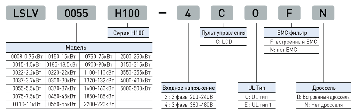 Model and Type H100